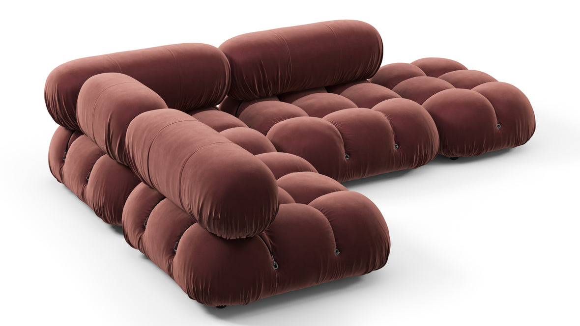 Bellini Sectional - Mario Bellini Sectional, Small Left Corner, Maroon Velvet