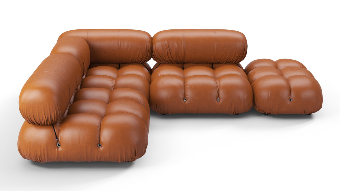 Bellini Sectional - Mario Bellini Sectional, Small Left Corner, Tan Premium Leather