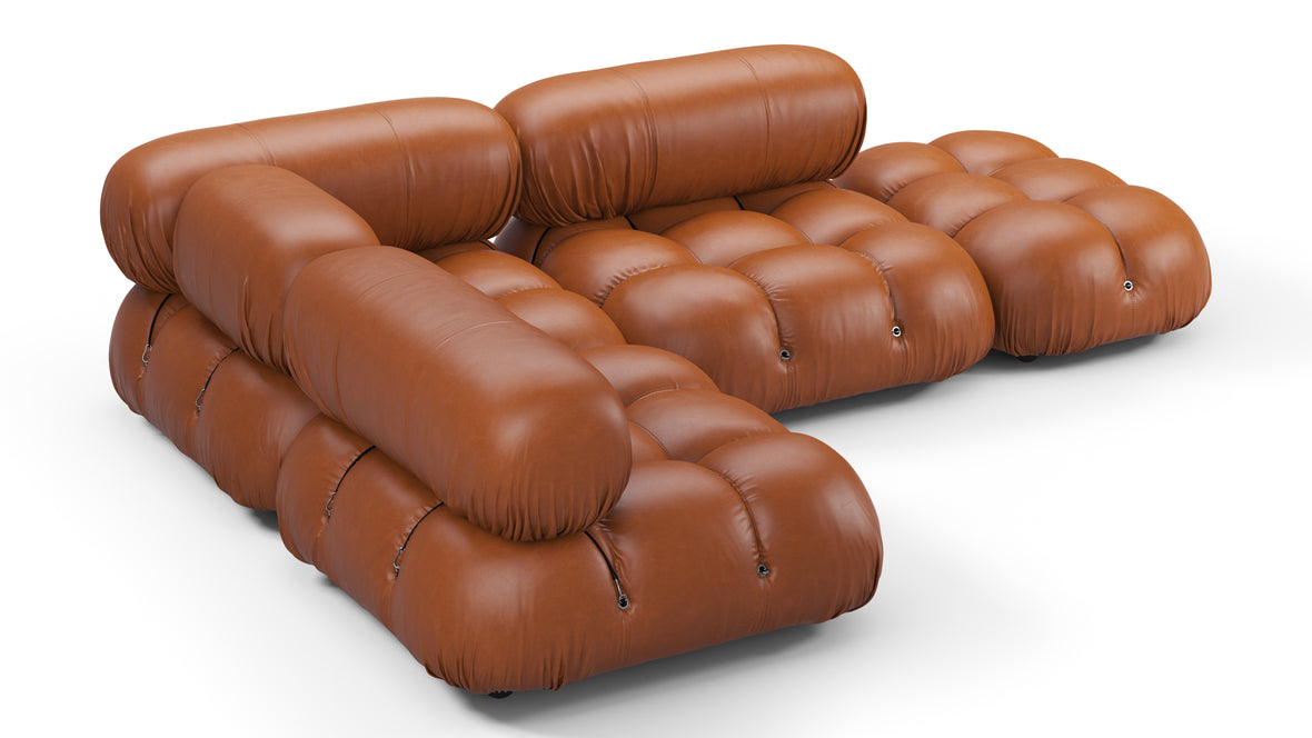 Bellini Sectional - Mario Bellini Sectional, Small Left Corner, Tan Premium Leather