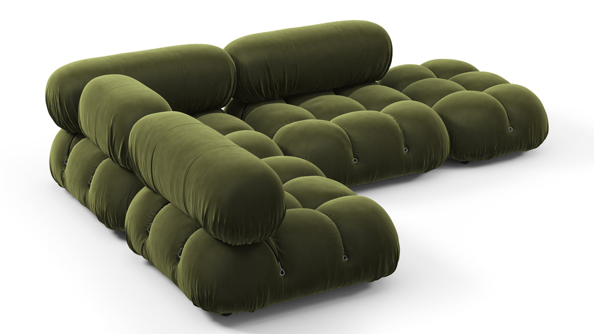 Bellini Sectional - Mario Bellini Sectional, Small Left Corner, Thyme Luxe Velvet
