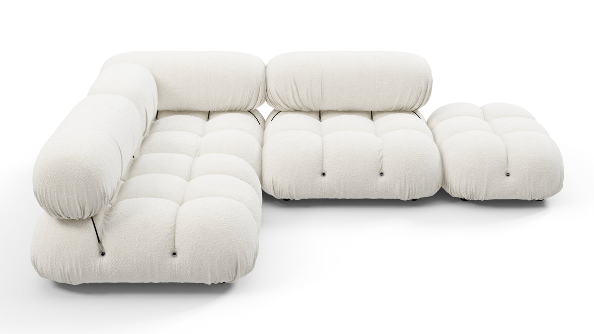 Bellini Sectional - Mario Bellini Sectional, Small Left Corner, White Boucle