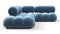 Bellini Sectional - Mario Bellini Sectional, Small Right Corner, Aegean Blue Velvet