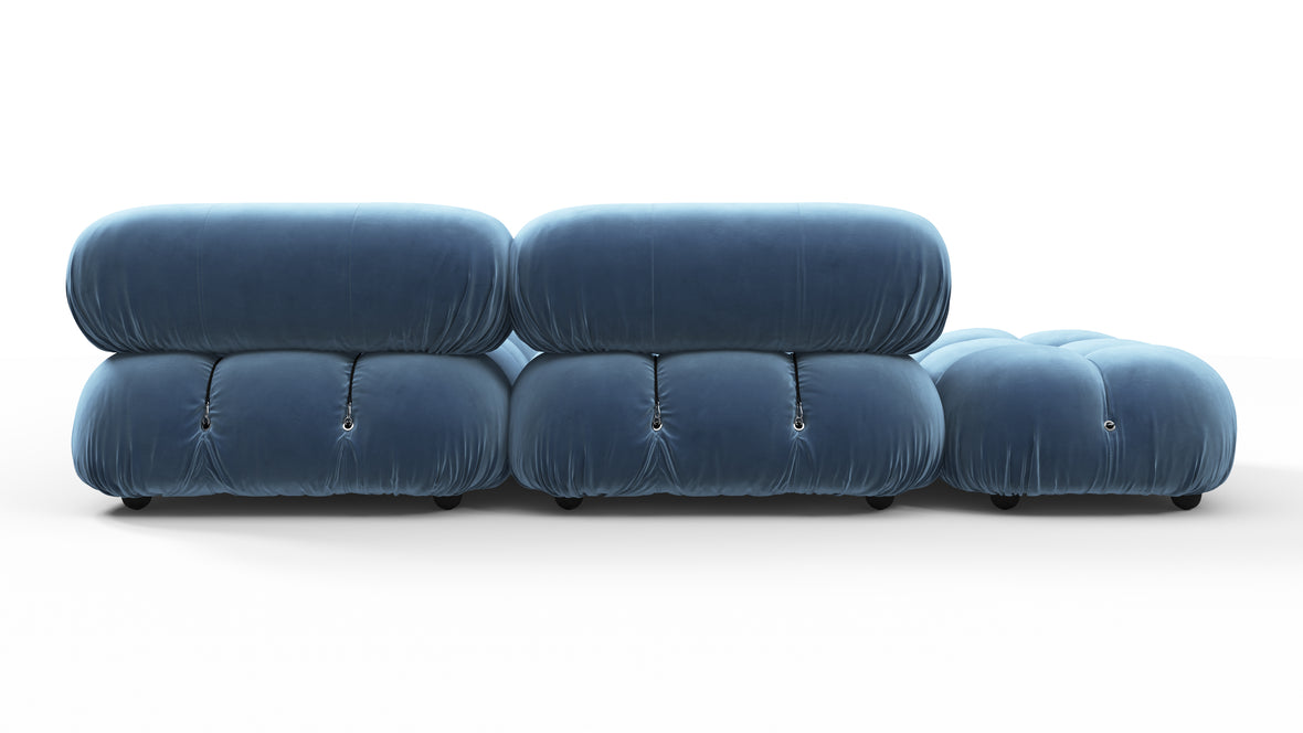 Bellini Sectional - Mario Bellini Sectional, Small Right Corner, Aegean Blue Velvet