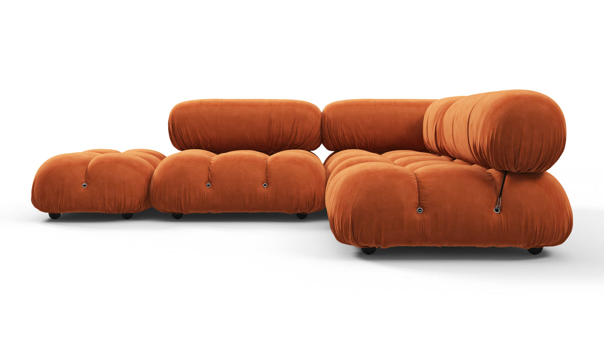 Bellini Sectional - Mario Bellini Sectional, Small Right Corner, Apricot Velvet