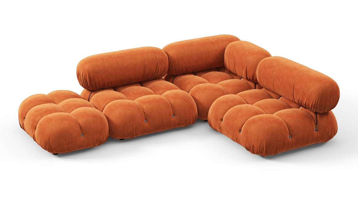 Bellini Sectional - Mario Bellini Sectional, Small Right Corner, Apricot Velvet