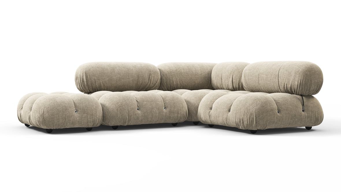 Bellini Sectional - Mario Bellini Sectional, Small Right Corner, Beige Gray Chenille