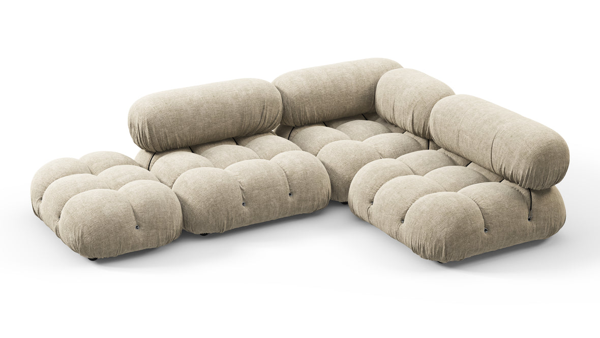 Bellini Sectional - Mario Bellini Sectional, Small Right Corner, Beige Gray Chenille