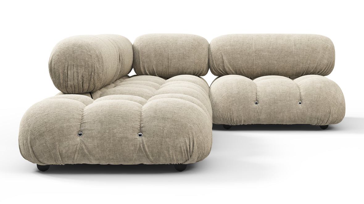 Bellini Sectional - Mario Bellini Sectional, Small Right Corner, Beige Gray Chenille
