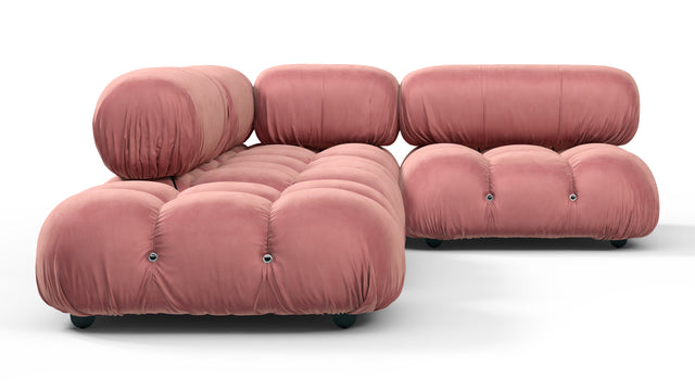 Bellini Sectional - Mario Bellini Sectional, Small Right Corner, Blush Pink Velvet