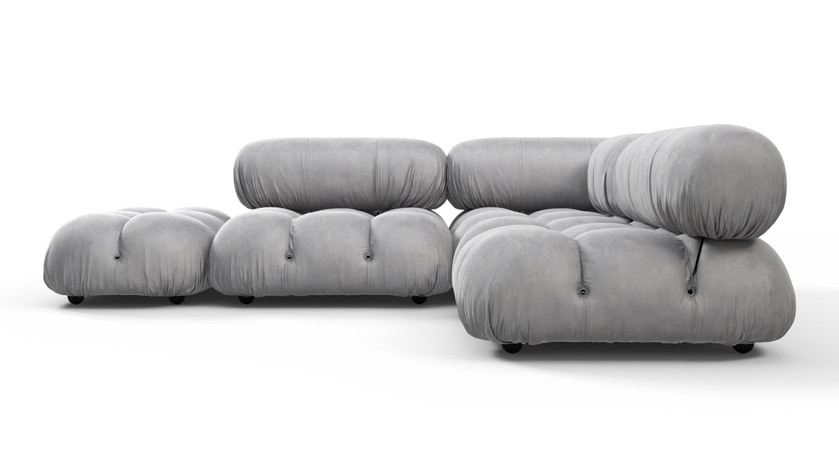 Bellini Sectional - Mario Bellini Sectional, Small Right Corner, Light Gray Velvet