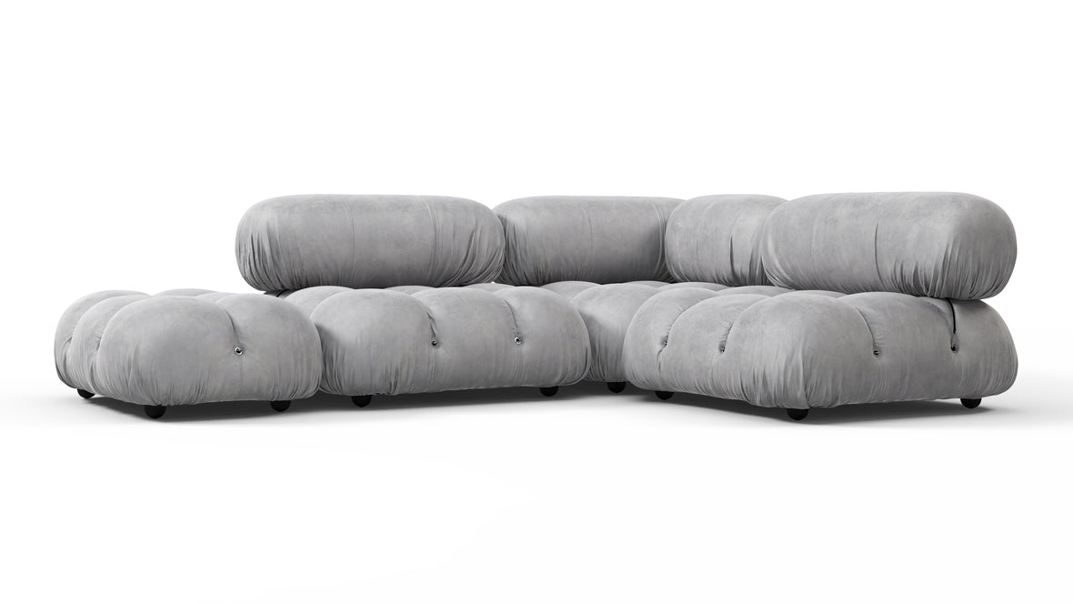 Bellini Sectional - Mario Bellini Sectional, Small Right Corner, Light Gray Velvet