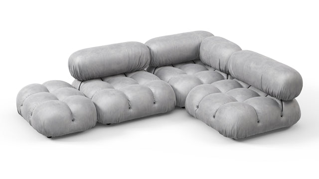 Bellini Sectional - Mario Bellini Sectional, Small Right Corner, Light Gray Velvet