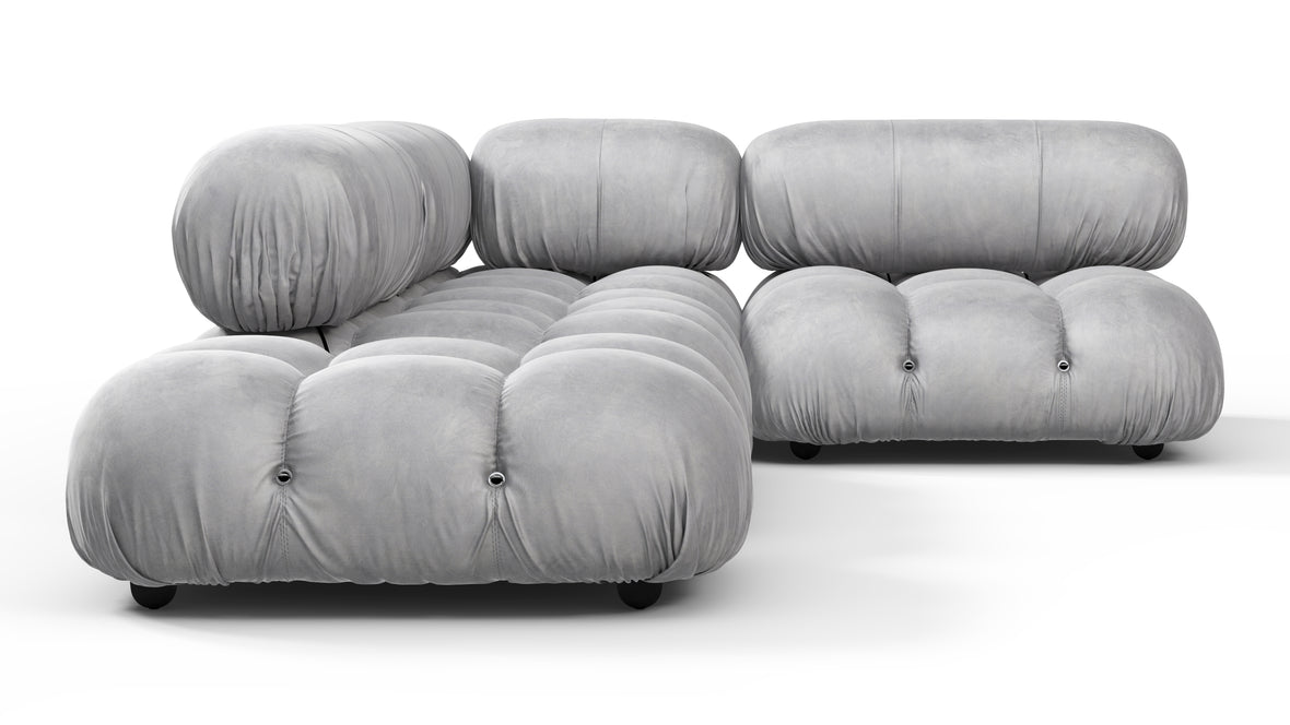 Bellini Sectional - Mario Bellini Sectional, Small Right Corner, Light Gray Velvet
