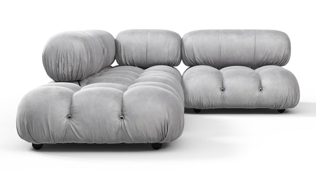 Bellini Sectional - Mario Bellini Sectional, Small Right Corner, Light Gray Velvet