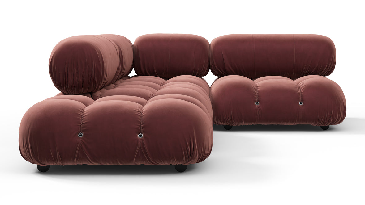 Bellini Sectional - Mario Bellini Sectional, Small Right Corner, Maroon Velvet