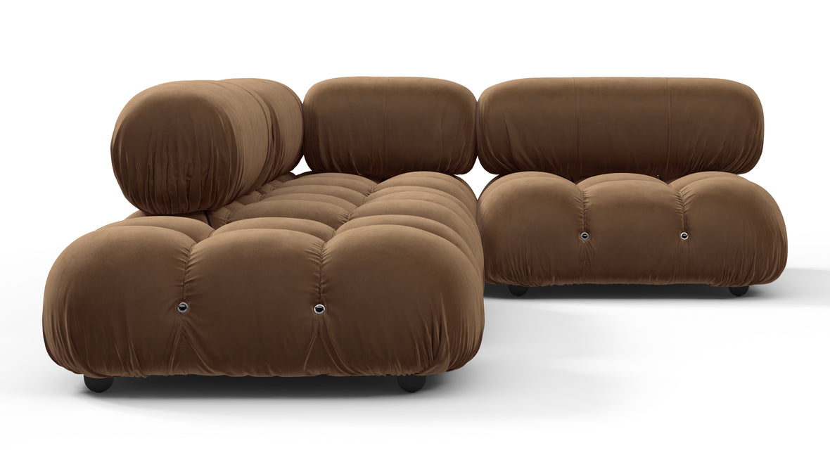 Bellini Sectional - Mario Bellini Sectional, Small Right Corner, Mocha Velvet