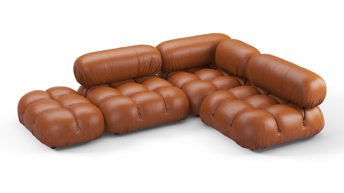 Bellini Sectional - Mario Bellini Sectional, Small Right Corner, Tan Premium Leather
