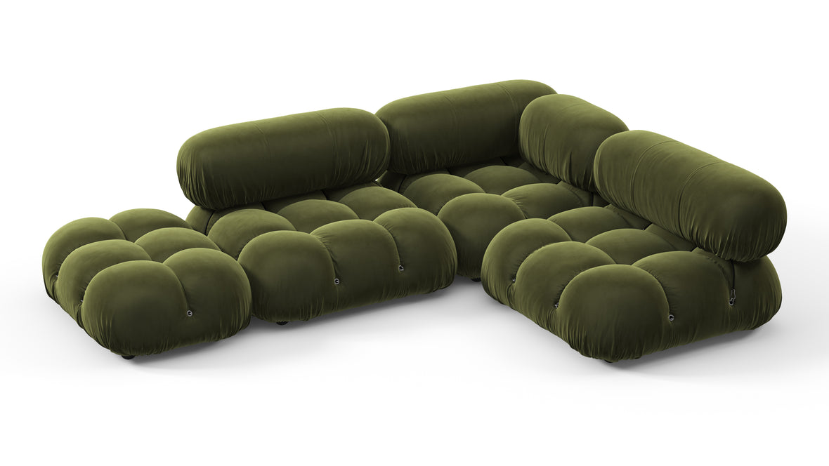 Bellini Sectional - Mario Bellini Sectional, Small Right Corner, Thyme Luxe Velvet