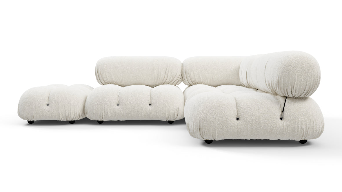Bellini Sectional - Mario Bellini Sectional, Small Right Corner, White Boucle