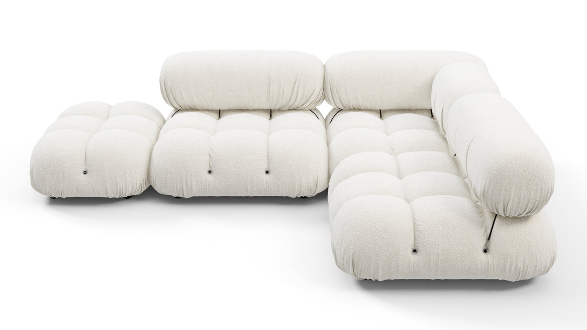 Bellini Sectional - Mario Bellini Sectional, Small Right Corner, White Boucle