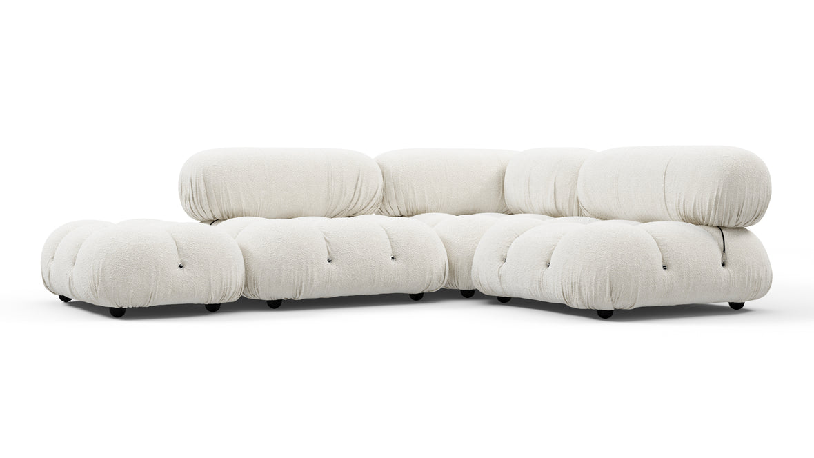 Bellini Sectional - Mario Bellini Sectional, Small Right Corner, White Boucle