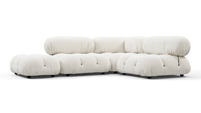 Bellini Sectional - Mario Bellini Sectional, Small Right Corner, White Boucle