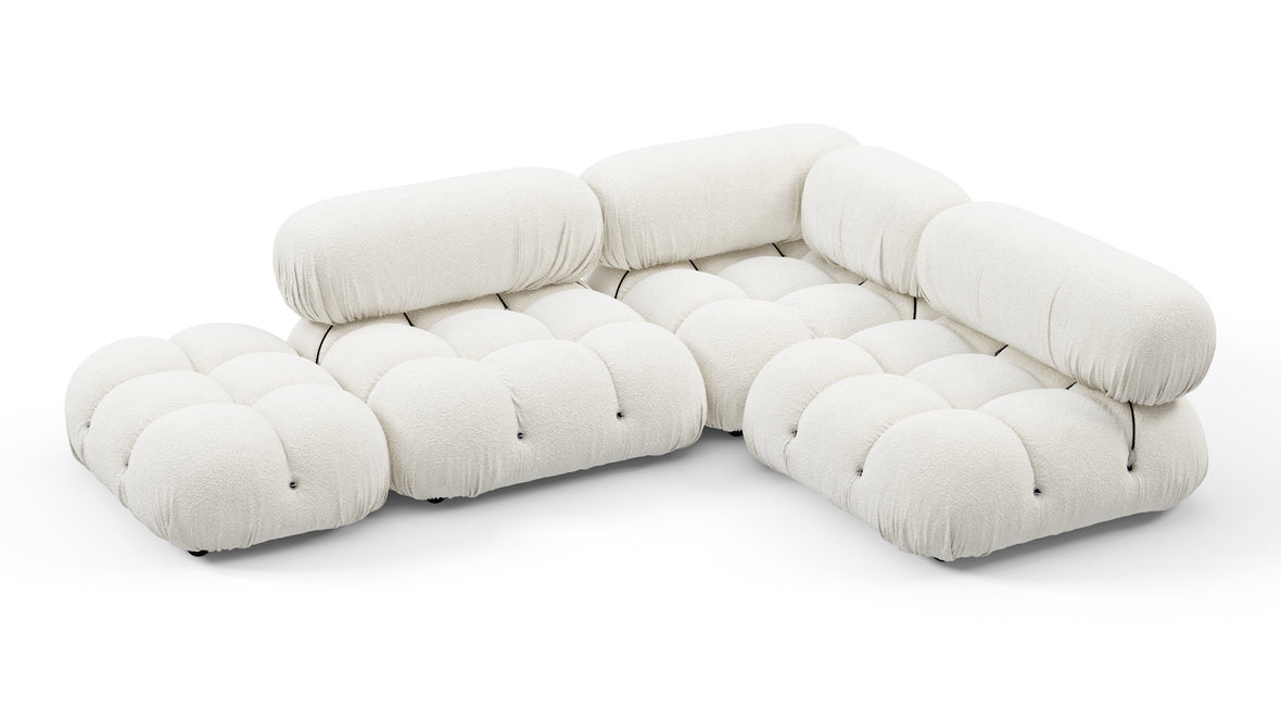 Bellini Sectional - Mario Bellini Sectional, Small Right Corner, White Boucle