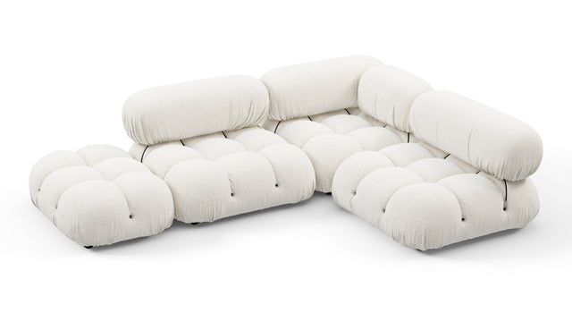 Bellini Sectional - Mario Bellini Sectional, Small Right Corner, White Boucle