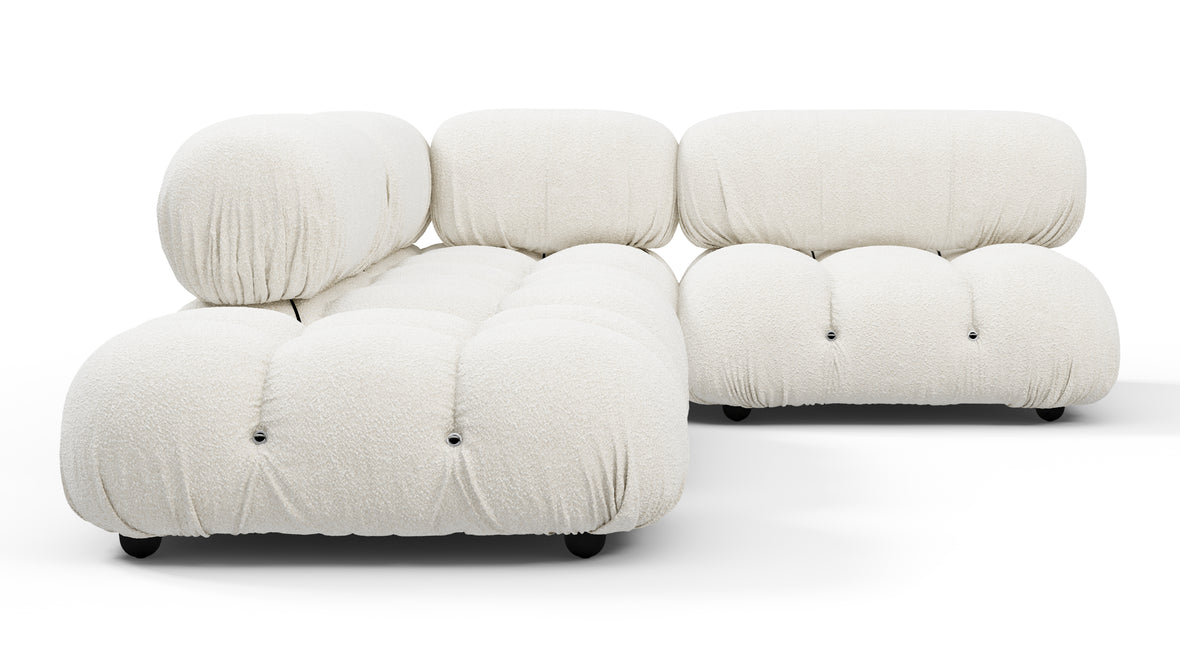 Bellini Sectional - Mario Bellini Sectional, Small Right Corner, White Boucle