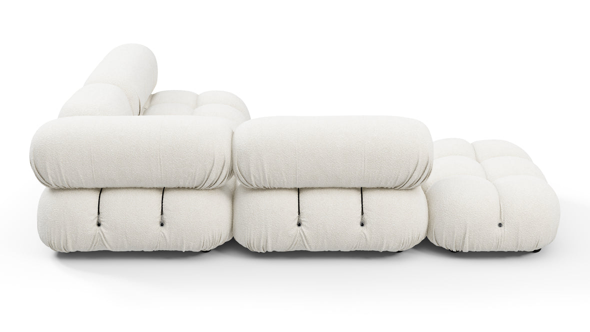 Bellini Sectional - Mario Bellini Sectional, Small Right Corner, White Boucle