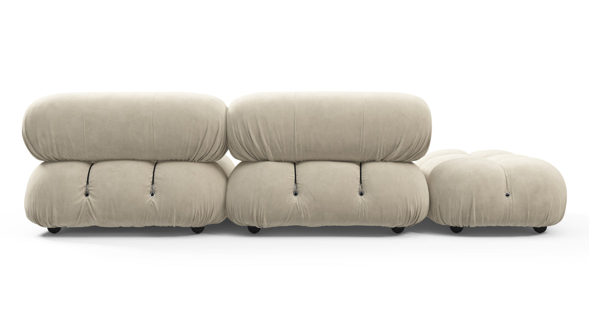 Bellini Sofa - Mario Bellini Open End Sofa, Left, Eggshell Vegan Suede