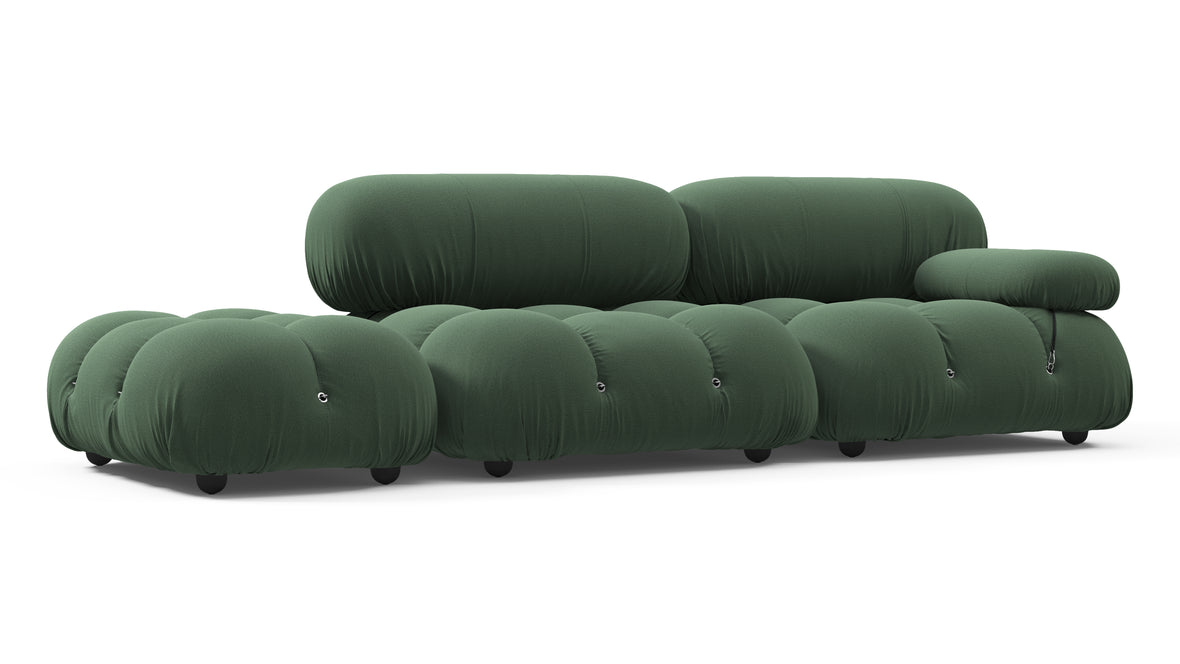 Bellini Sofa - Mario Bellini Open End Sofa, Left, Evergreen Brushed Weave