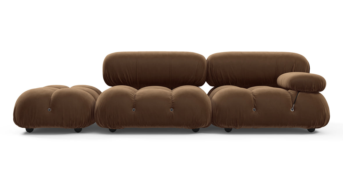 Bellini Sofa - Mario Bellini Open End Sofa, Left, Mocha Velvet