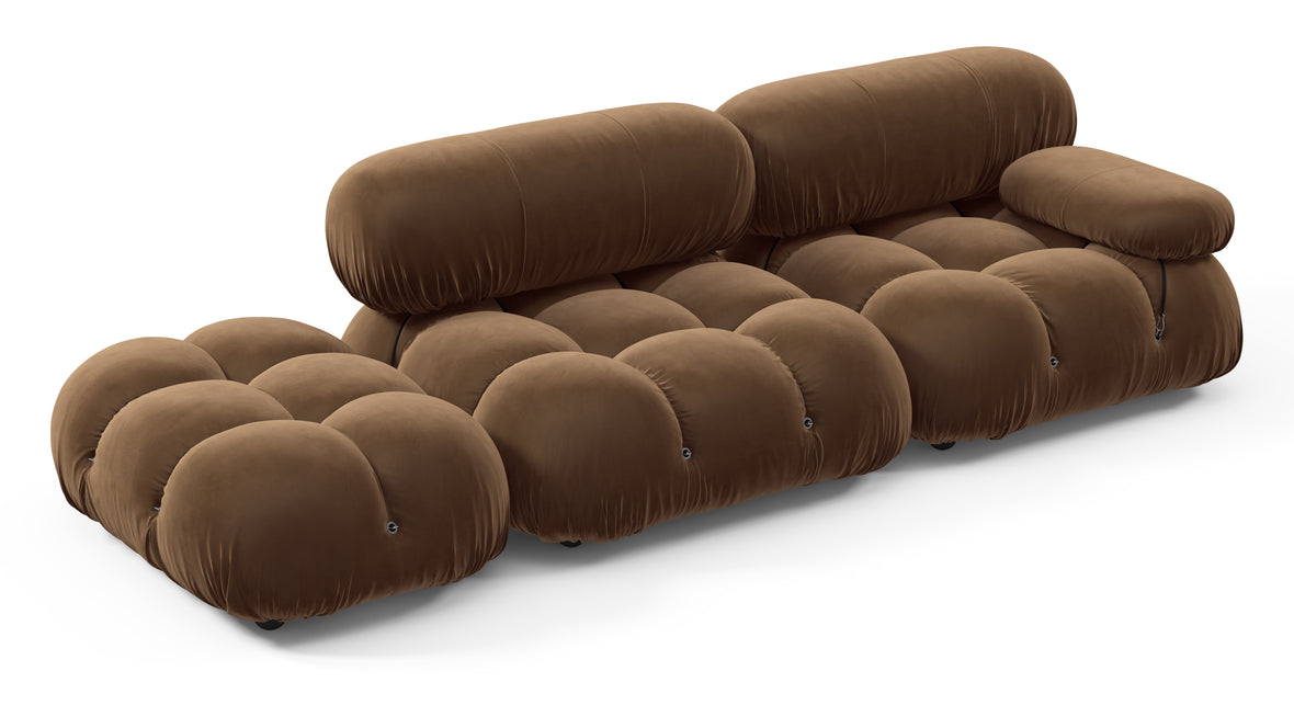 Bellini Sofa - Mario Bellini Open End Sofa, Left, Mocha Velvet