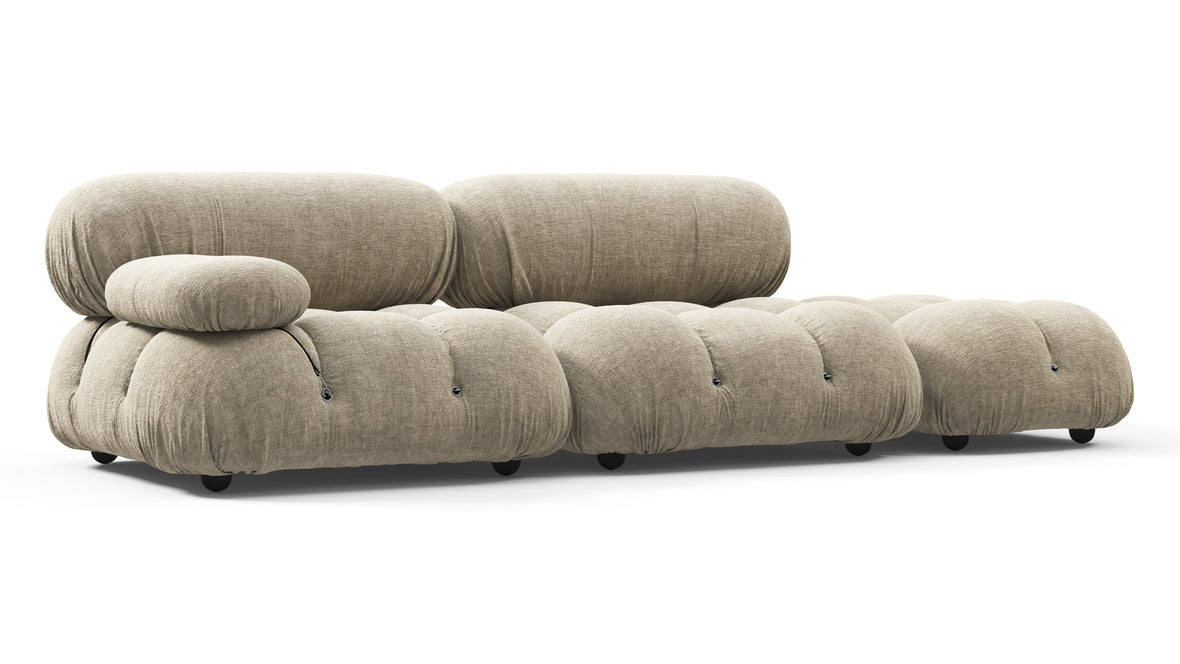 Bellini Sofa - Mario Bellini Open End Sofa, Right, Beige Gray Chenille