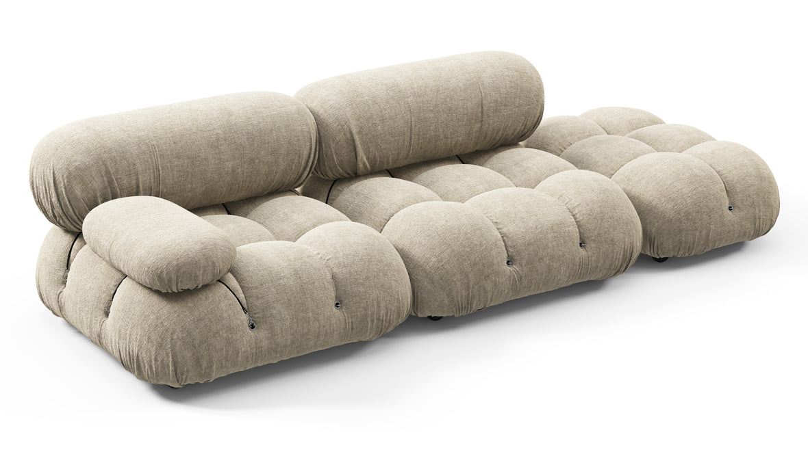Bellini Sofa - Mario Bellini Open End Sofa, Right, Beige Gray Chenille