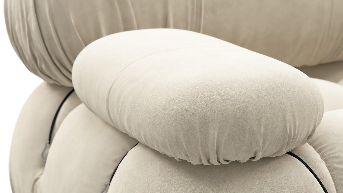 Bellini Sofa - Mario Bellini Open End Sofa, Right, Eggshell Vegan Suede