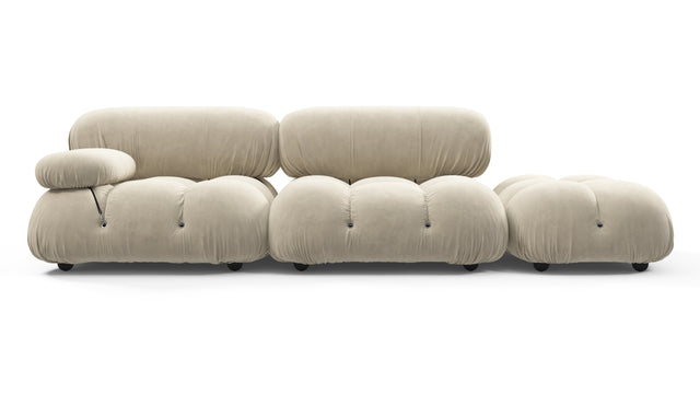 Bellini Sofa - Mario Bellini Open End Sofa, Right, Eggshell Vegan Suede