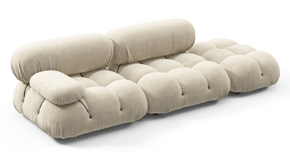 Bellini Sofa - Mario Bellini Open End Sofa, Right, Eggshell Vegan Suede