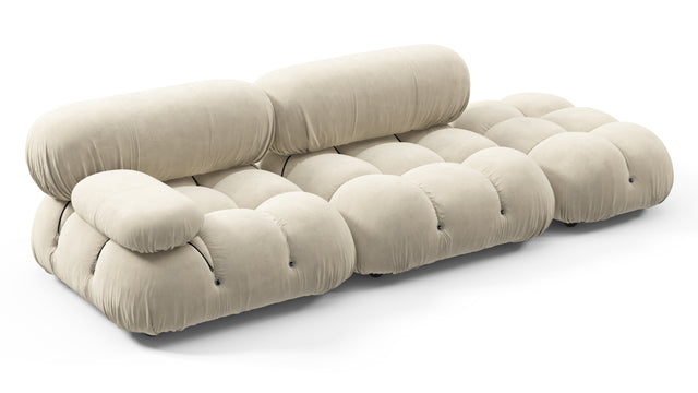 Bellini Sofa - Mario Bellini Open End Sofa, Right, Eggshell Vegan Suede