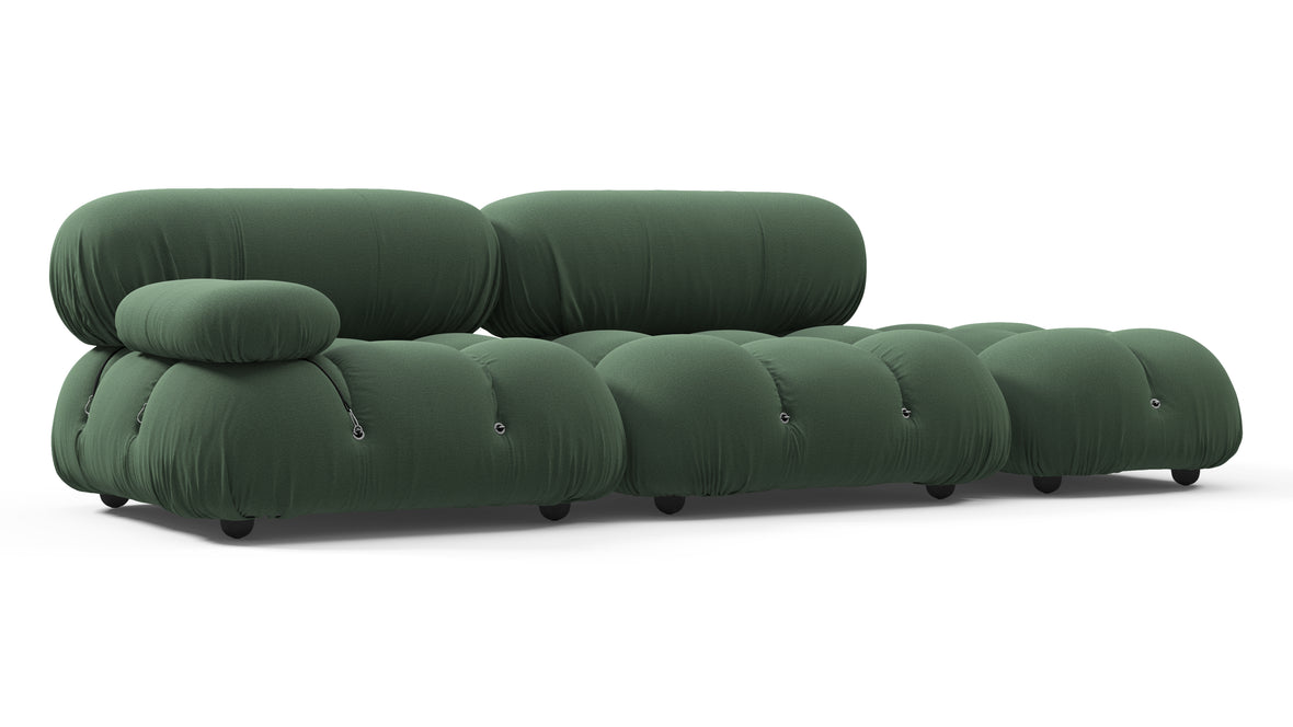 Bellini Sofa - Mario Bellini Open End Sofa, Right, Evergreen Brushed Weave