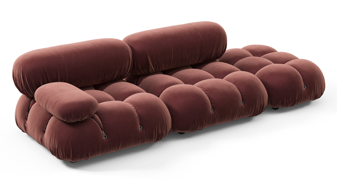 Bellini Sofa - Mario Bellini Open End Sofa, Right, Maroon Velvet