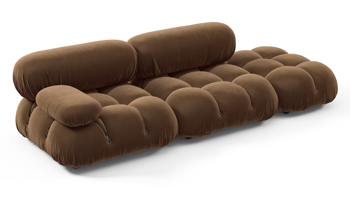 Bellini Sofa - Mario Bellini Open End Sofa, Right, Mocha Velvet