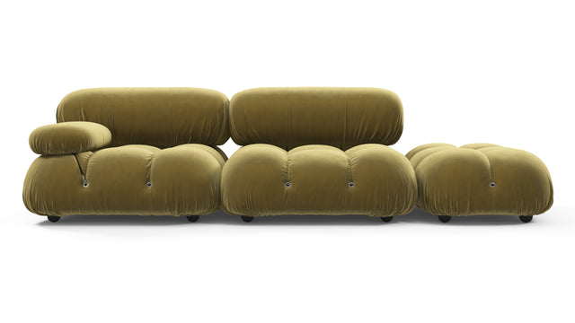 Bellini Sofa - Mario Bellini Open End Sofa, Right, Olive Gold Velvet
