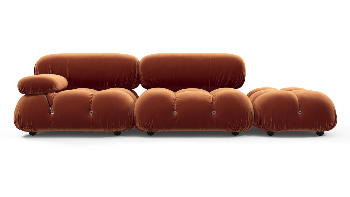 Bellini Sofa - Mario Bellini Open End Sofa, Right, Spice Velvet