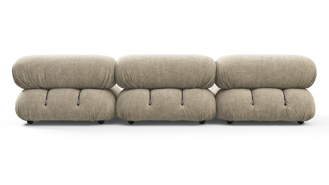 Bellini Sofa - Mario Bellini Three Seater Sofa, Beige Gray Chenille
