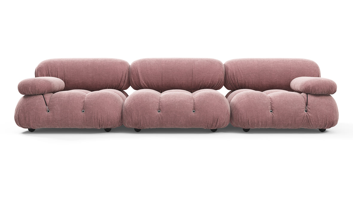Bellini Sofa - Mario Bellini Three Seater Sofa, Dusty Pink Chenille