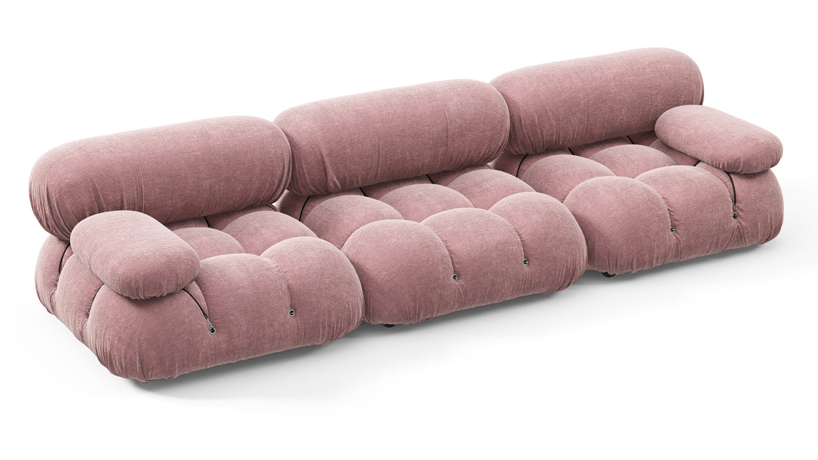 Bellini Sofa - Mario Bellini Three Seater Sofa, Dusty Pink Chenille