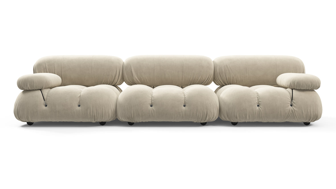 Bellini Sofa - Mario Bellini Three Seater Sofa, Eggshell Vegan Suede