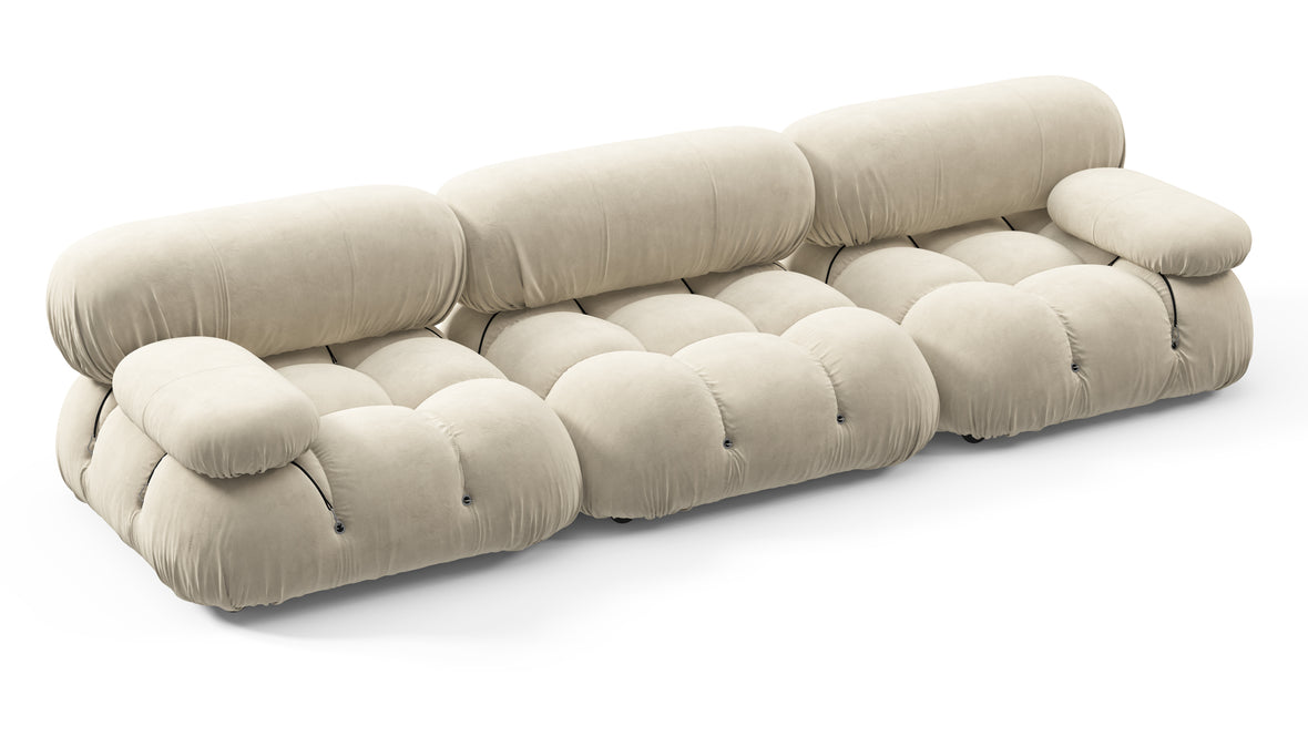 Bellini Sofa - Mario Bellini Three Seater Sofa, Eggshell Vegan Suede